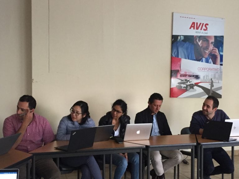 Team of G-Lab students during their visit to AVIS Ecuador, client of Location World
